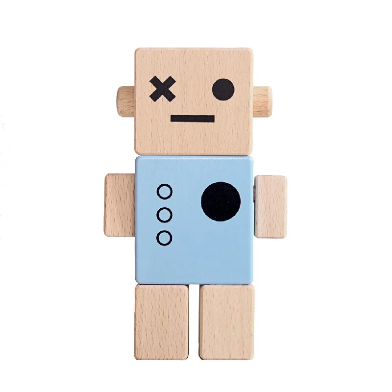 enchanting wooden toys that spark imagination Briki Vroom Vroom Baby Robot / Bleu / Blue enchanting wooden toys that spark imagination Briki Vroom Vroom Baby Robot / Bleu / Blue