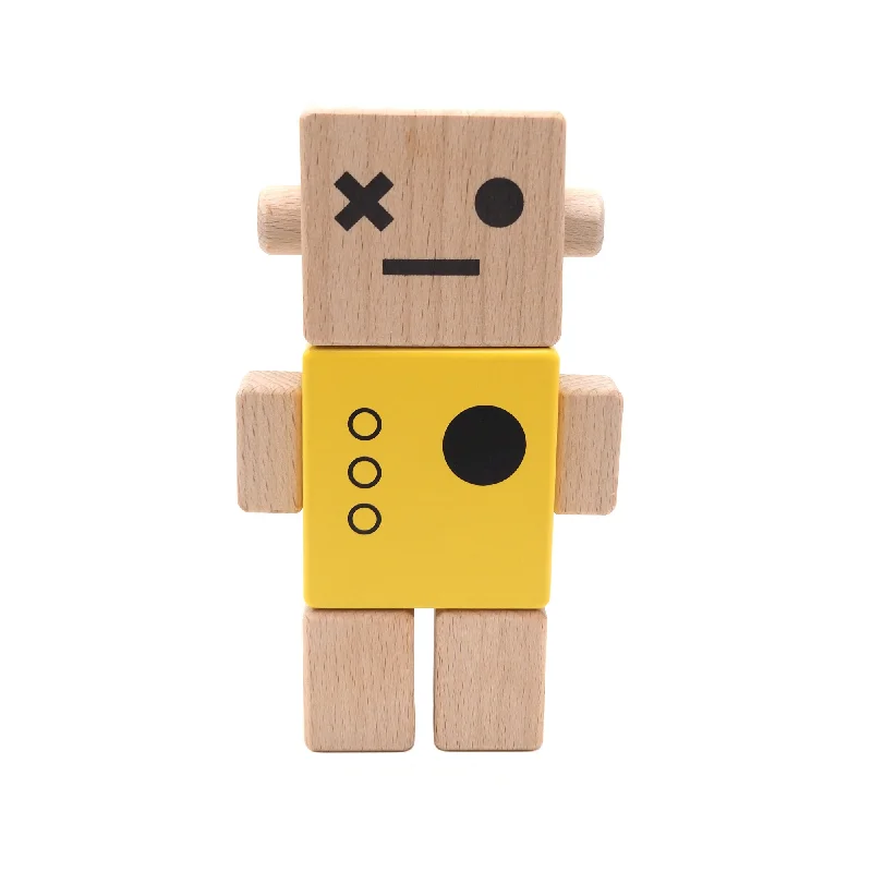 sturdy and long-lasting wooden toys for active play Briki Vroom Vroom Baby Robot Yellow sturdy and long-lasting wooden toys for active play Briki Vroom Vroom Baby Robot Yellow
