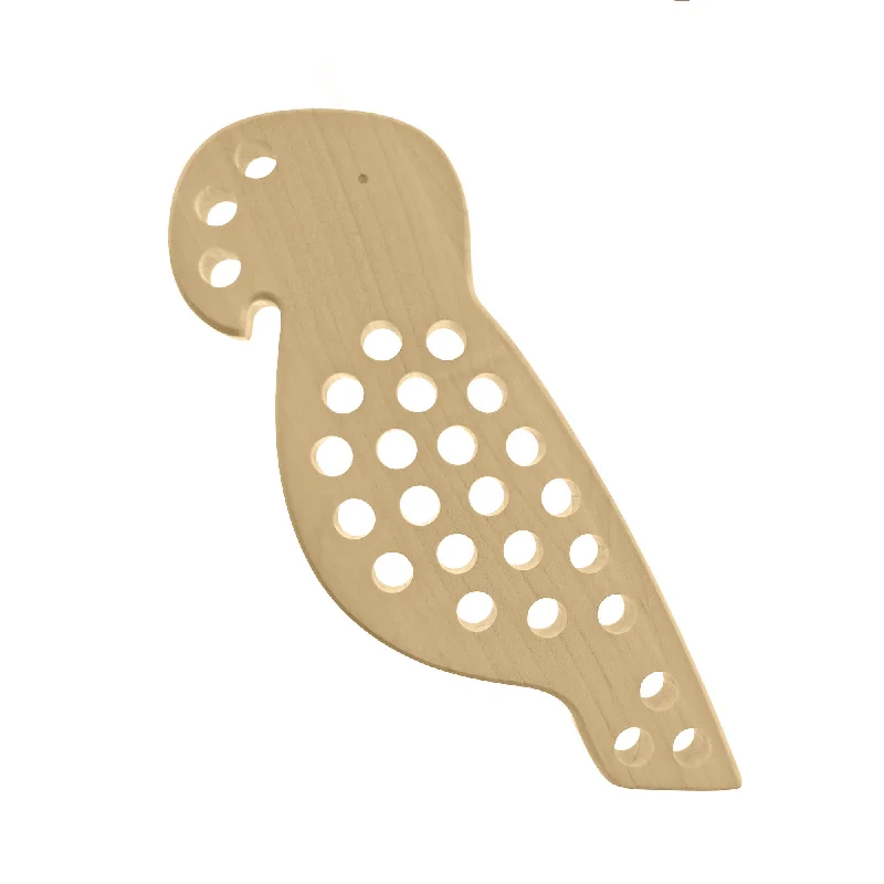 environmentally conscious wooden toys                 Briki Vroom Vroom Maple Lacing Toy Parrot
