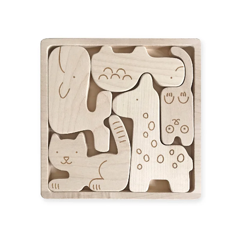 child-safe wooden toys                 Briki Vroom Vroom Puzzle Animaux