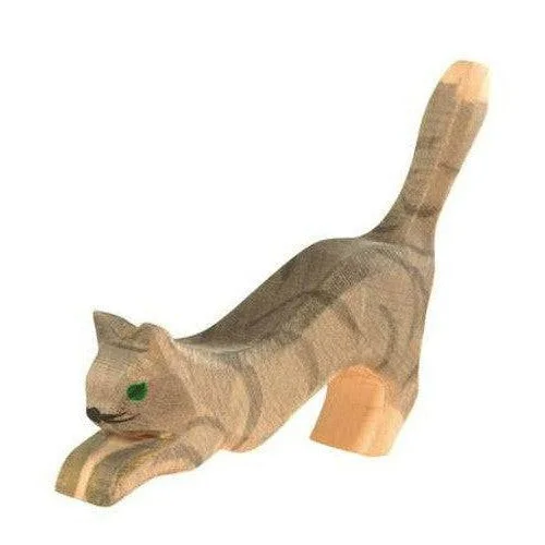 eco-friendly wooden toys made from sustainable materials Ostheimer Cat, Gray Striped, Jumping eco-friendly wooden toys made from sustainable materials Ostheimer Cat, Gray Striped, Jumping