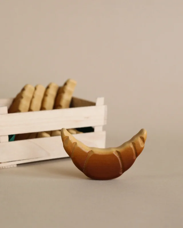 beautifully detailed wooden toys                  Erzi Croissant Pretend Food