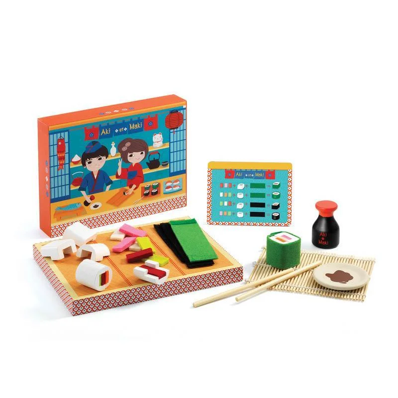 whimsical wooden toys                   Djeco aki et maki sushi set