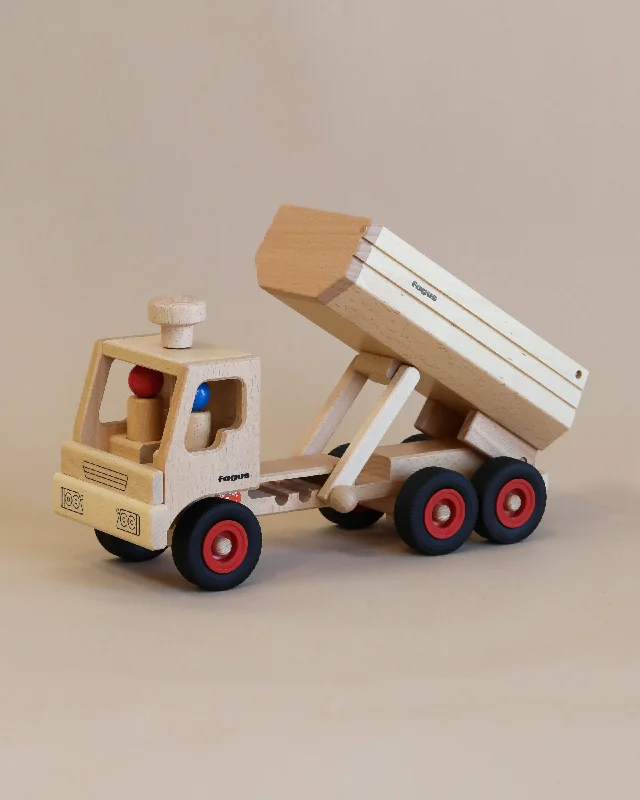 charming wooden toys                   Fagus Wooden Container Tipper Truck