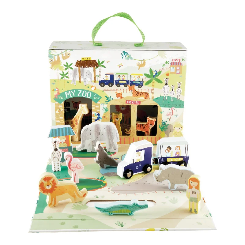 eco-friendly and sustainably made wooden toys Floss & Rock Playbox with Wooden Pieces - Jungle eco-friendly and sustainably made wooden toys Floss & Rock Playbox with Wooden Pieces - Jungle