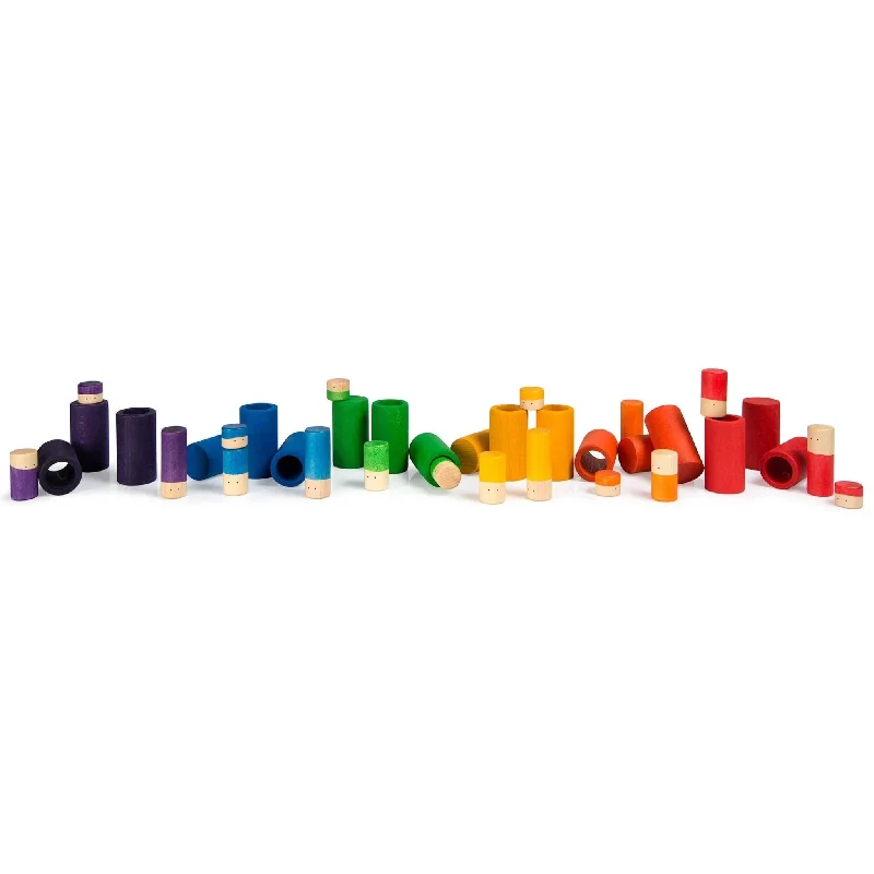 eco-friendly wooden toys made from sustainable materials                   Lo Rainbow Colored 36 Piece Set
