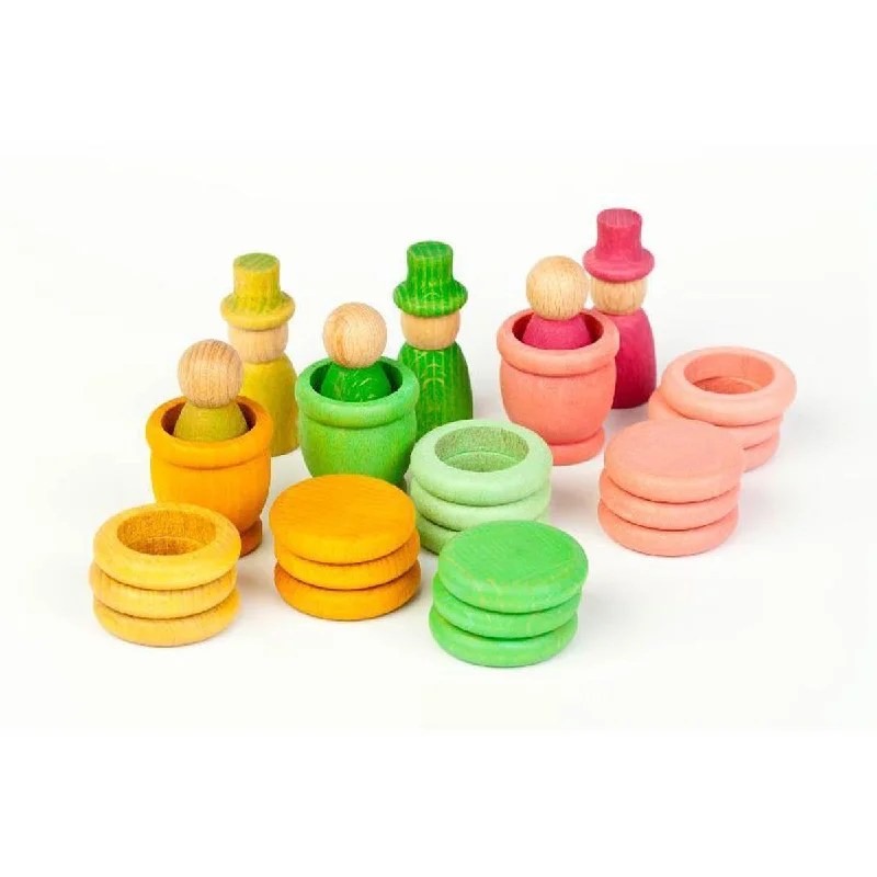 skillfully crafted wooden toys                   Grapat spring nins, mates, rings, and coins