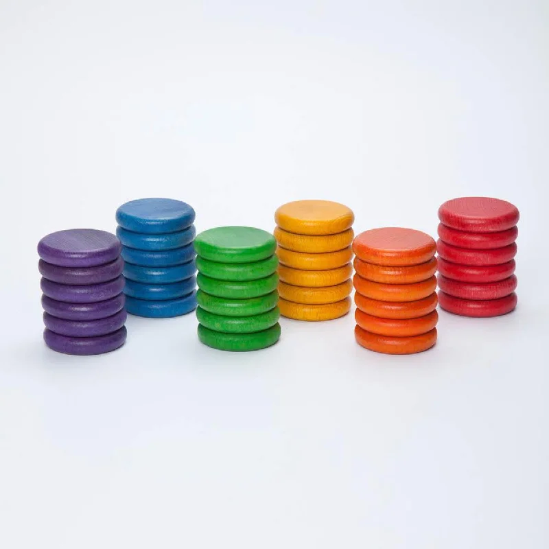 detailed and intricate wooden toys                   Grapat coloured coins 36 pcs