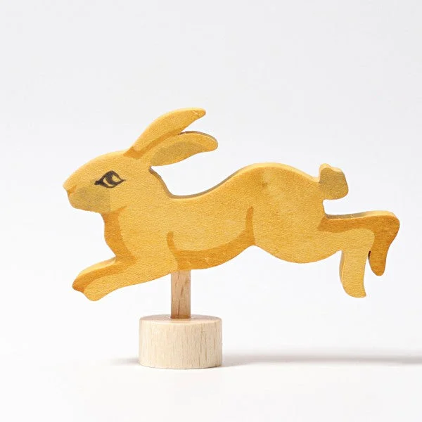 functional wooden toys               Grimm's birthday ring deco jumping rabbit