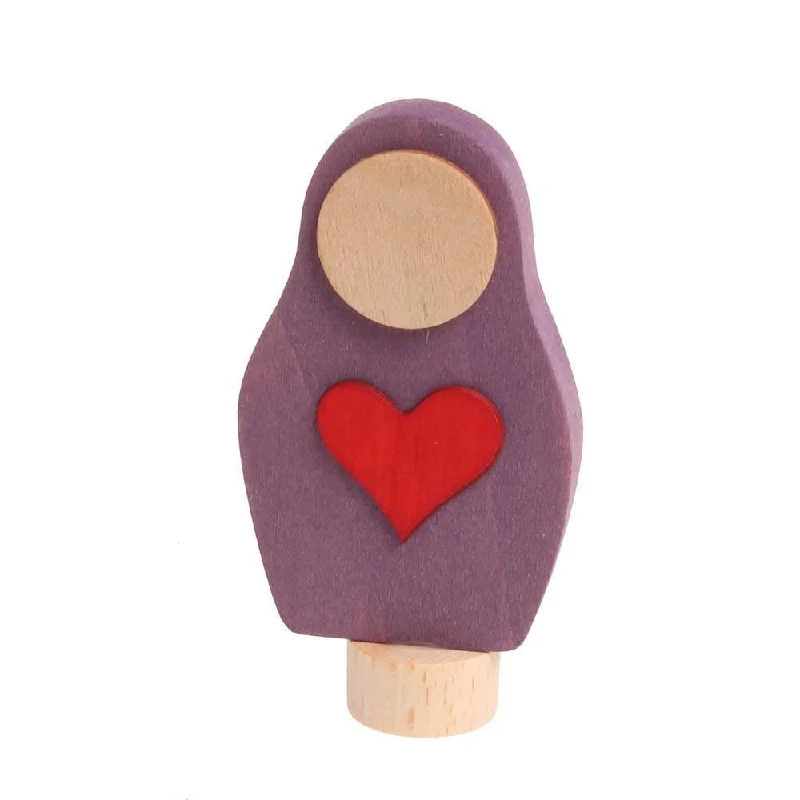 durable wooden toys                  Grimm's birthday ring deco matryoshka - red heart