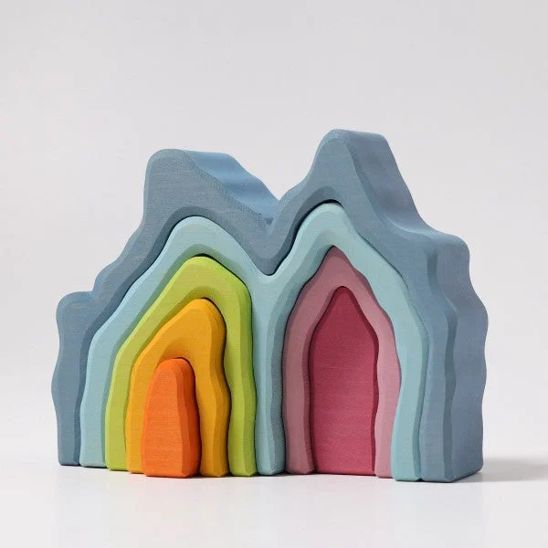 detailed and intricate wooden toys                   Grimm's cave arch stacker
