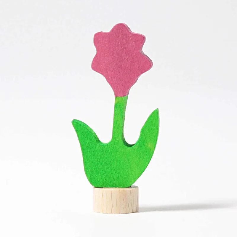 colorful wooden toys for toddlers             Grimm's birthday ring deco flower - pink
