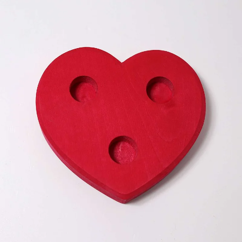 tactile wooden toys                   Grimm's deco holder - large red heart