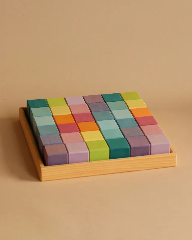 skillfully crafted wooden toys                   Grimm's Pastel Mosaic Building Blocks