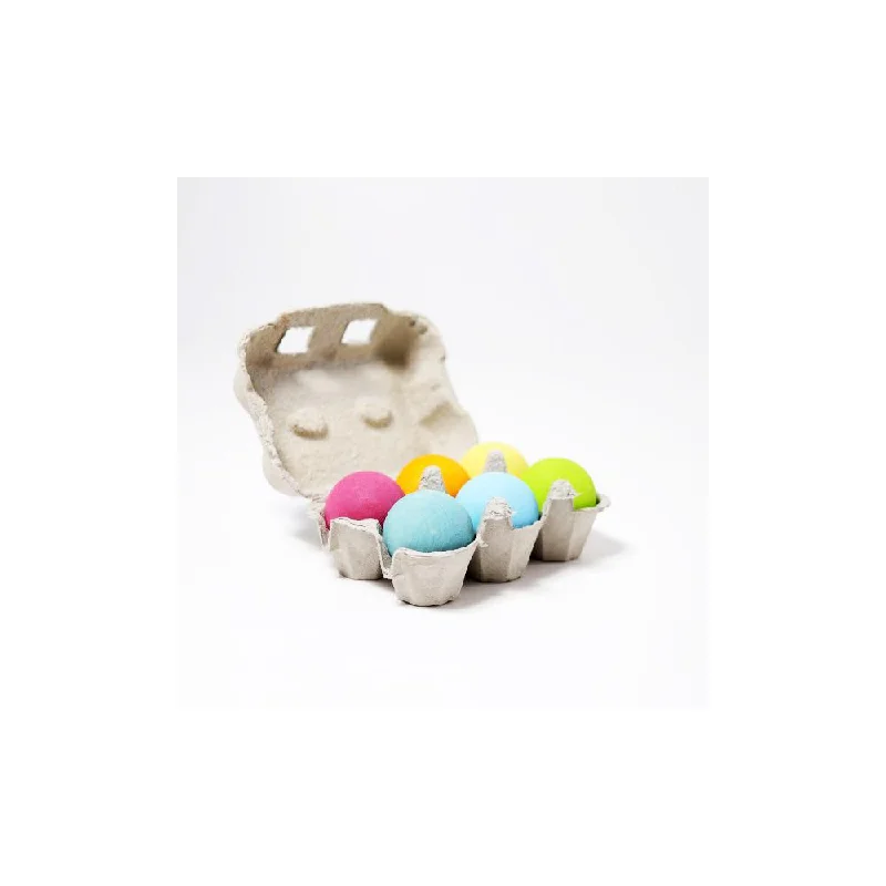 sustainably sourced wooden toys                   Grimm's small pastel balls, 6 pcs