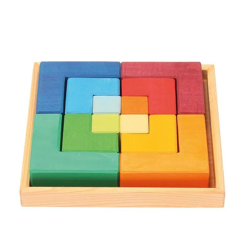 eco-friendly and sustainably made wooden toys                   Grimm's square puzzle - large