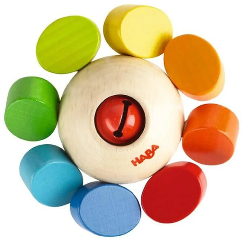 colorful and cheerful wooden toys                   Whirlygig Wooden Baby Rattle