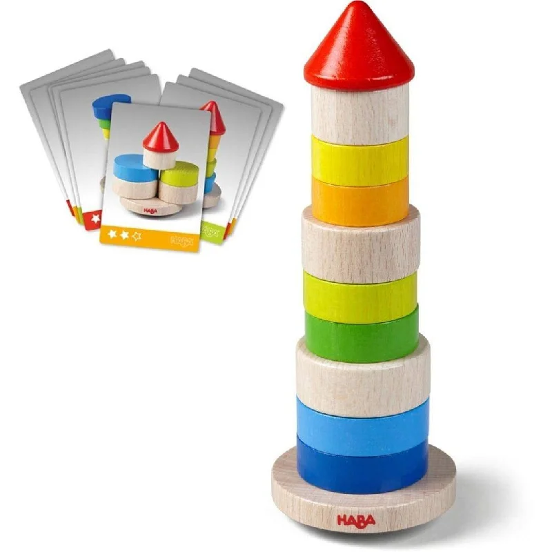colorful and cheerful wooden toys                   Wooden Wobbly Tower Stacking Blocks Game