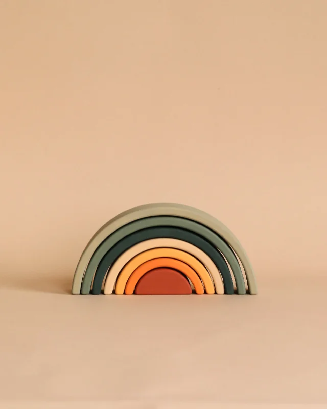 eco-friendly and sustainable wooden toys that promote environmental awareness Handmade Mini Rainbow Stacker - Jungle eco-friendly and sustainable wooden toys that promote environmental awareness Handmade Mini Rainbow Stacker - Jungle