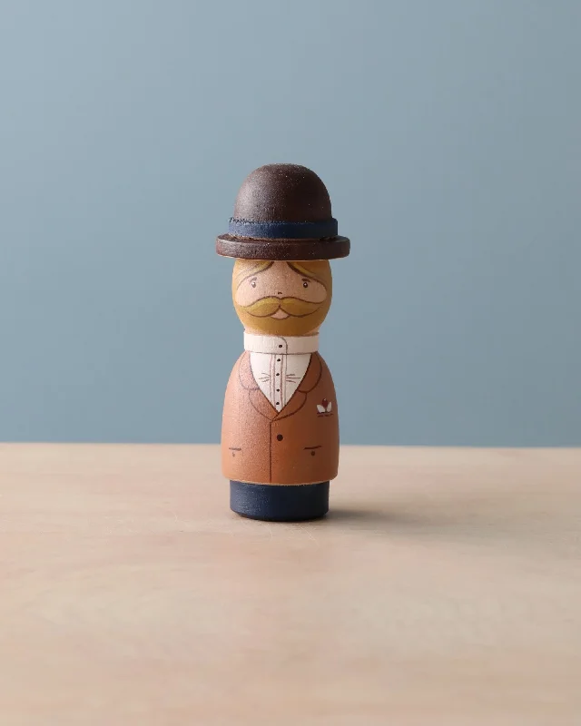 vibrant and colorful wooden toys for toddlers                   Handmade Peg Doll - Dad