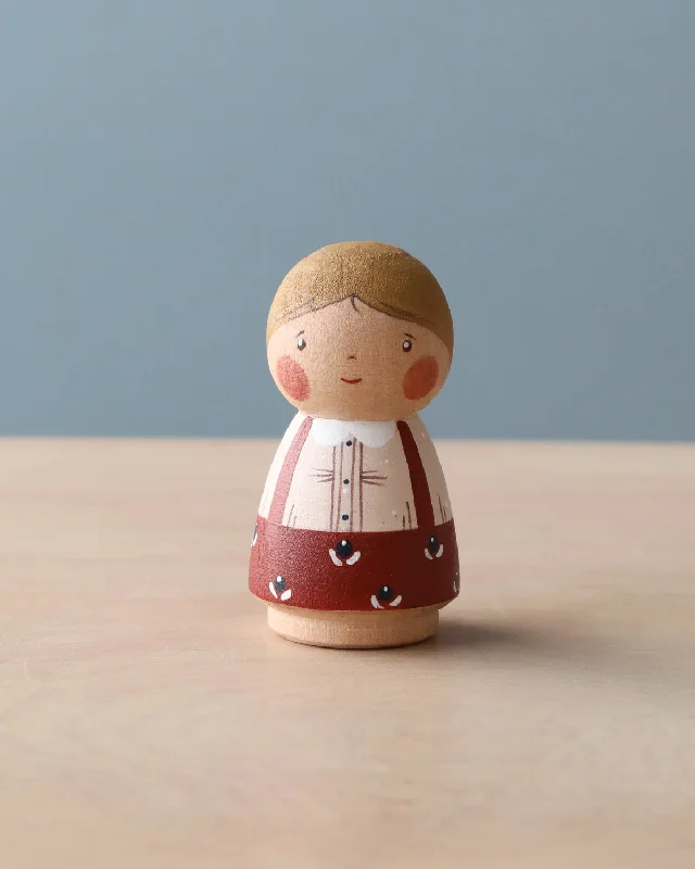 eco-friendly wooden toys made from sustainable materials Handmade Peg Doll - Girl With Braided Hair eco-friendly wooden toys made from sustainable materials Handmade Peg Doll - Girl With Braided Hair