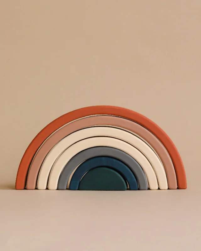 robust and durable wooden toys that withstand the test of time Handmade Rainbow Stacker - Terracotta robust and durable wooden toys that withstand the test of time Handmade Rainbow Stacker - Terracotta