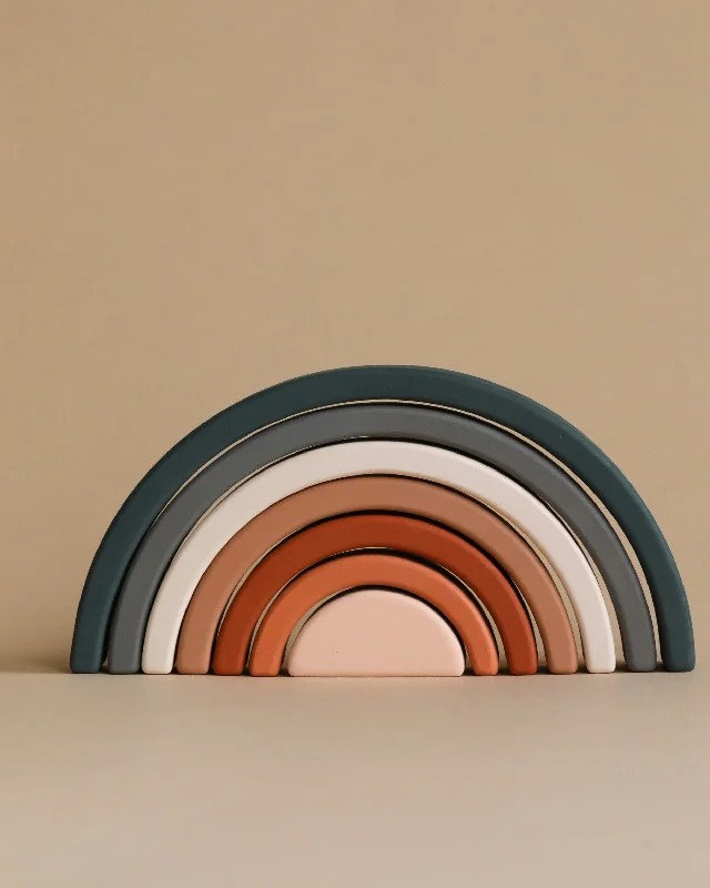 safe and durable wooden toys                   Handmade Rainbow Stacker - Mojave Desert