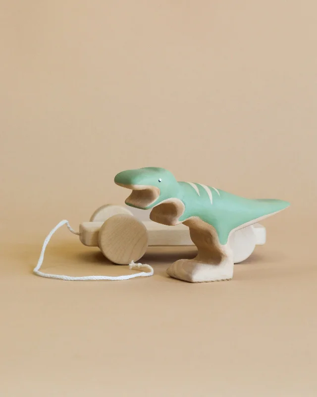 eco-conscious wooden toys Handmade Wooden T-Rex Dinosaur Pull Toy With Built-In Magnets eco-conscious wooden toys Handmade Wooden T-Rex Dinosaur Pull Toy With Built-In Magnets