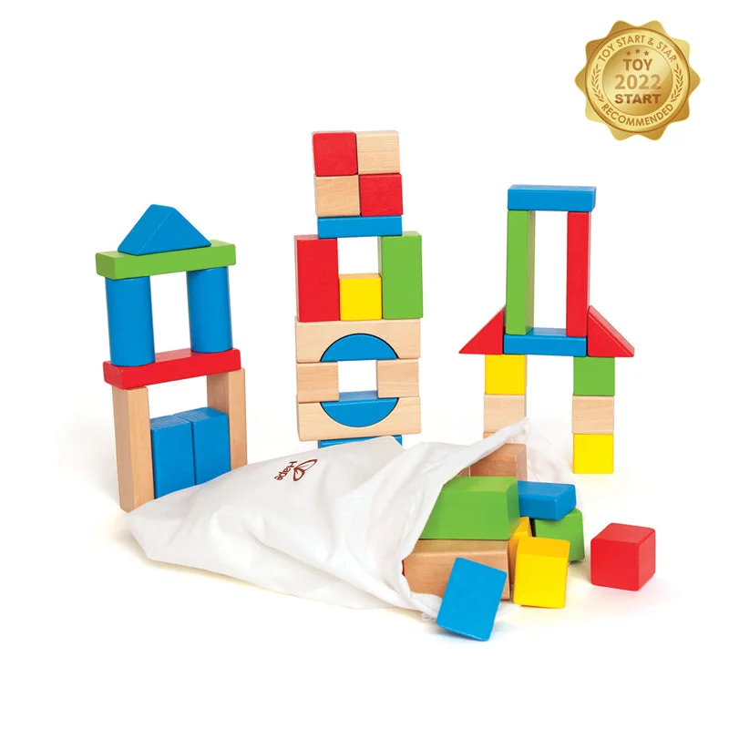 handcrafted wooden toys                  Hape 50 Maple Wooden Blocks