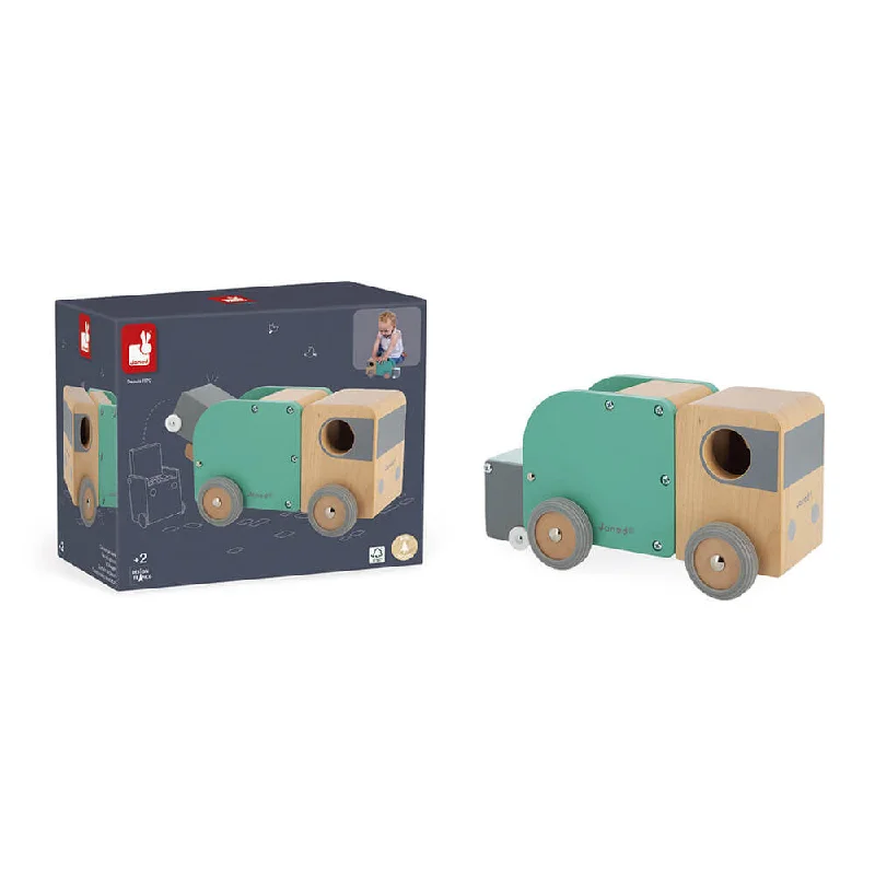 enchanting wooden toys for toddlers                   Janod Bold - Recycling Truck
