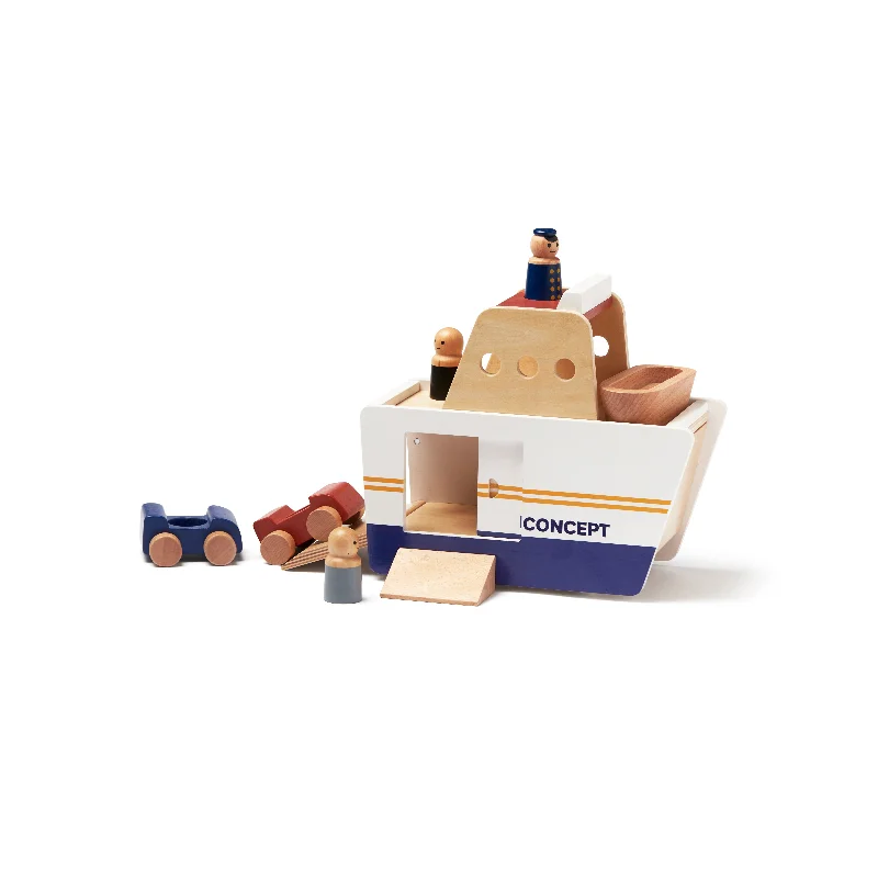 vibrant and colorful wooden toys for toddlers                   Kid's Concept Car Ferry Aiden