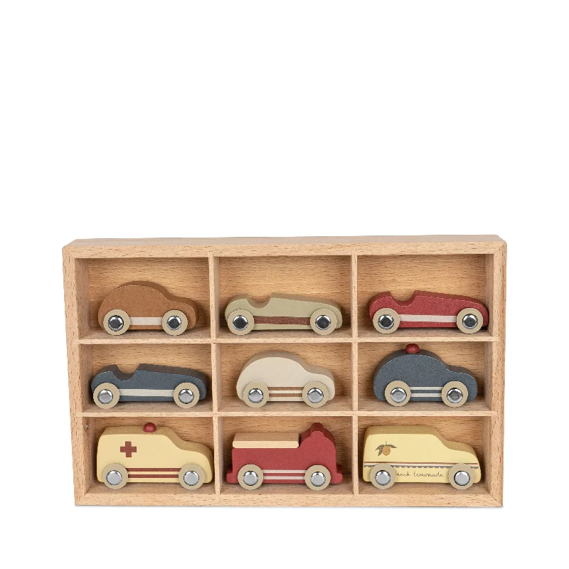 eco-conscious and sustainable wooden toys for children Konges Sløjd Wooden Mini Cars 9 pcs FSC Beige eco-conscious and sustainable wooden toys for children Konges Sløjd Wooden Mini Cars 9 pcs FSC Beige