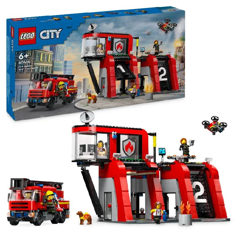 Iconic and recognizable LEGO charactersLEGO 60414 City Fire Station With Fire Truck