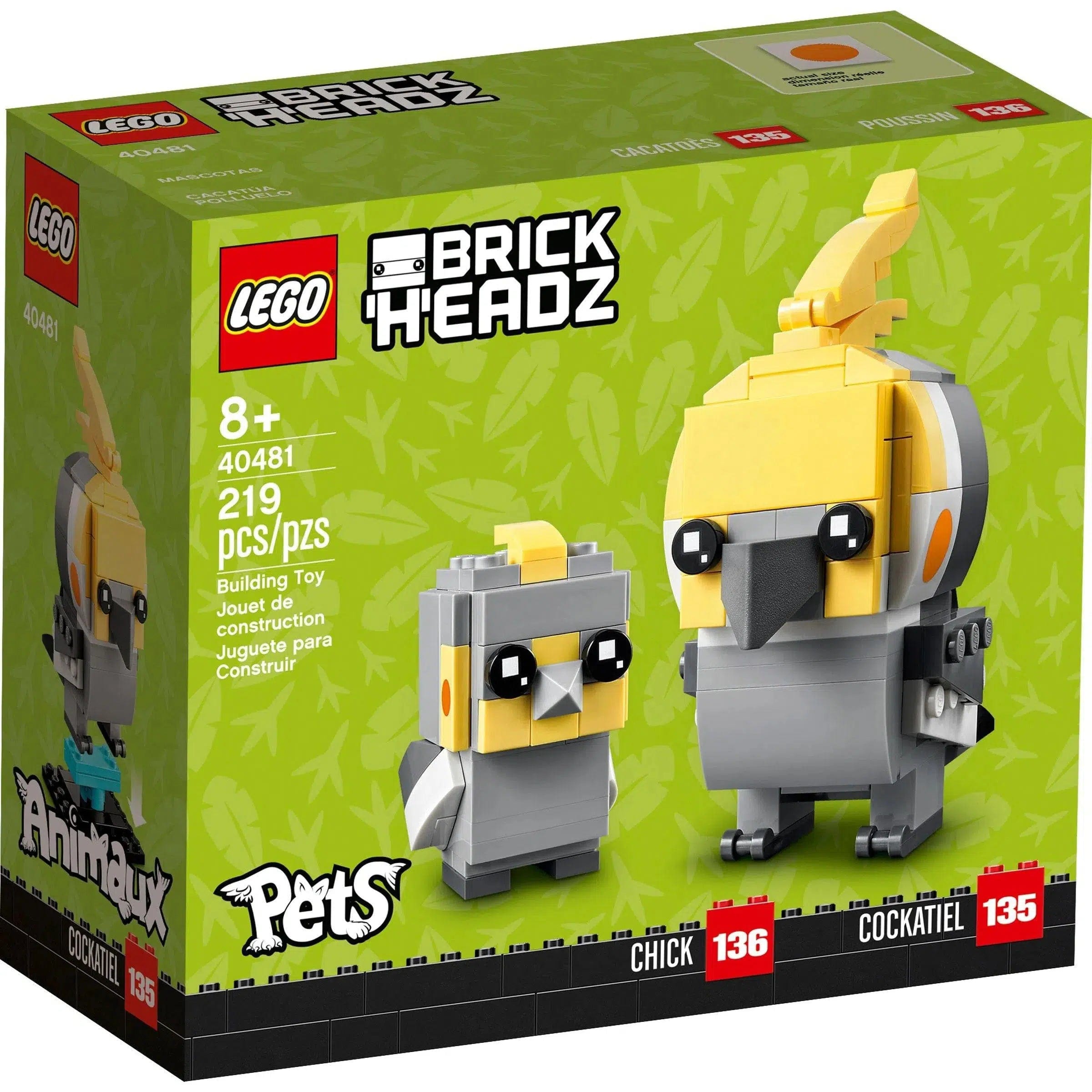 Intricately designed LEGOLEGO [BrickHeadz: Pets] - Cockatiel (40481)