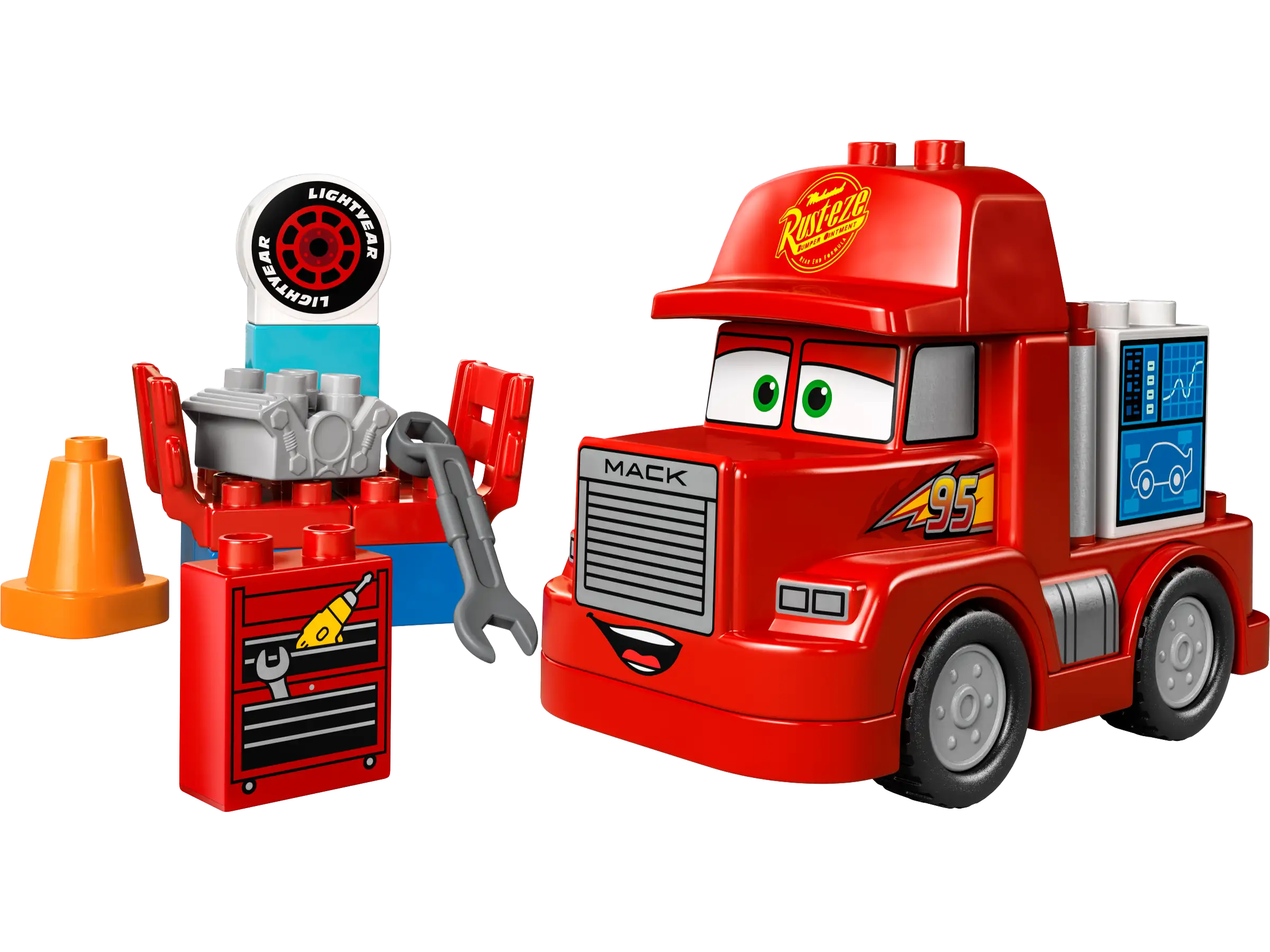 Precisely scaled LEGO miniaturesLEGO DUPLO 10417 Mack at the Race