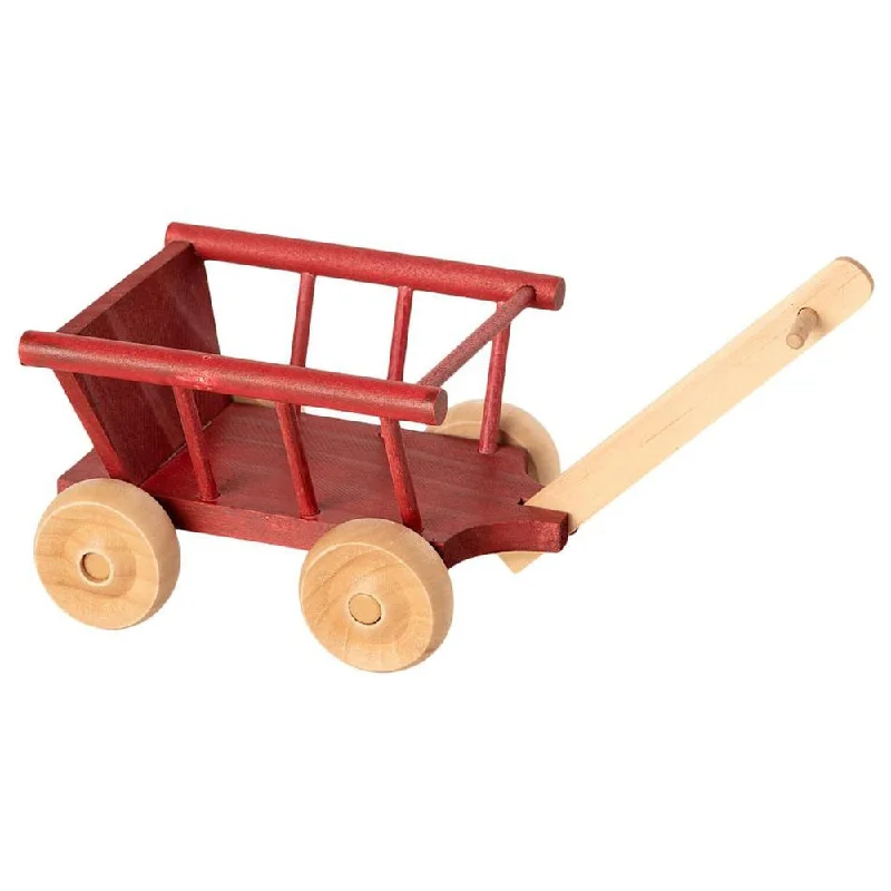sturdy wooden toys                  Maileg micro wagon - dusty red