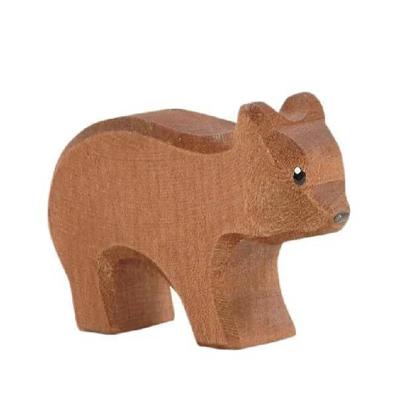 beautifully detailed wooden toys                  Ostheimer wooden bear cub, running