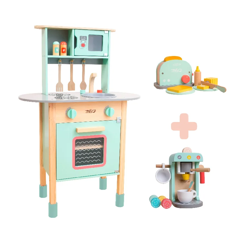 safe and non-toxic wooden toys for babies Owl & Fox Wooden Early Years Kitchen Set, Toaster Set & Coffee Machine - FSC® certified safe and non-toxic wooden toys for babies Owl & Fox Wooden Early Years Kitchen Set, Toaster Set & Coffee Machine - FSC® certified