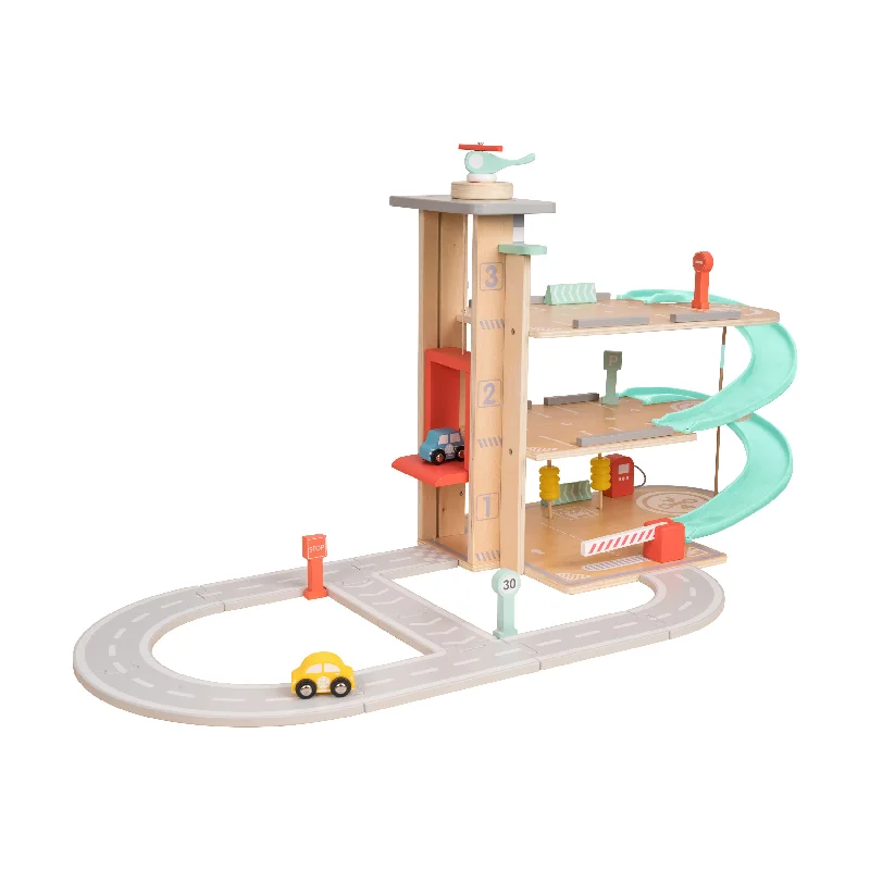 play-value packed wooden toys                   Owl & Fox Wooden Multi-storey Garage - FSC® certified