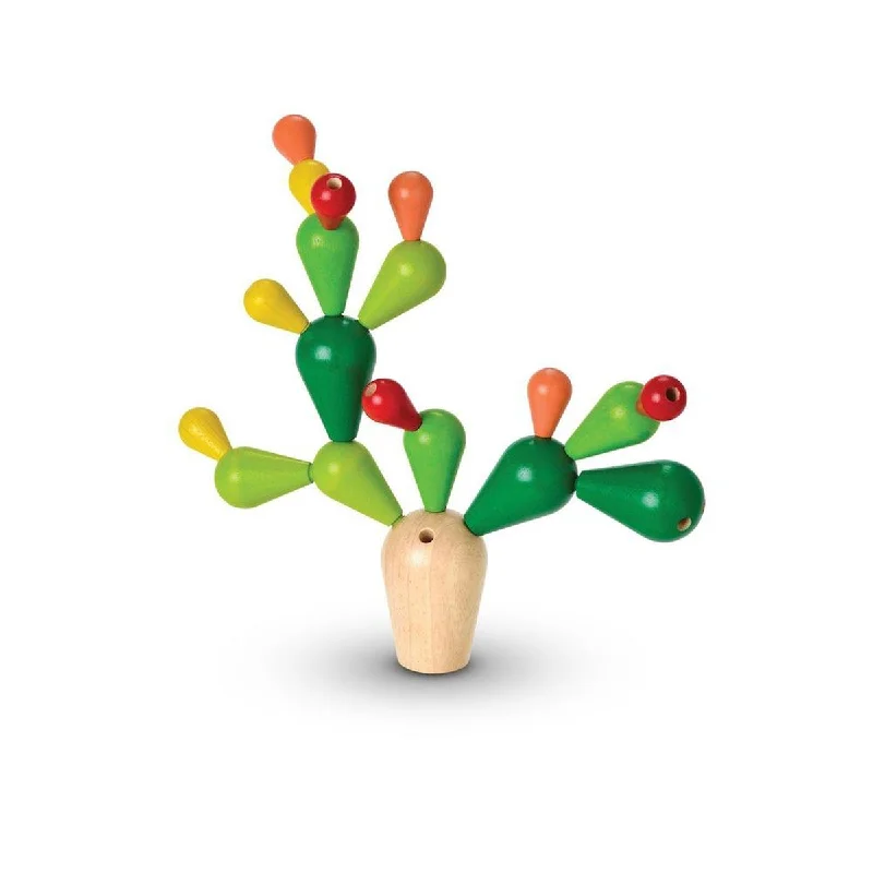 age-appropriate wooden toys                   Plan Toys balancing cactus