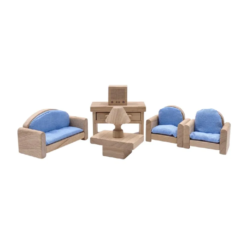 play-value packed wooden toys                   Plan Toys living room classic