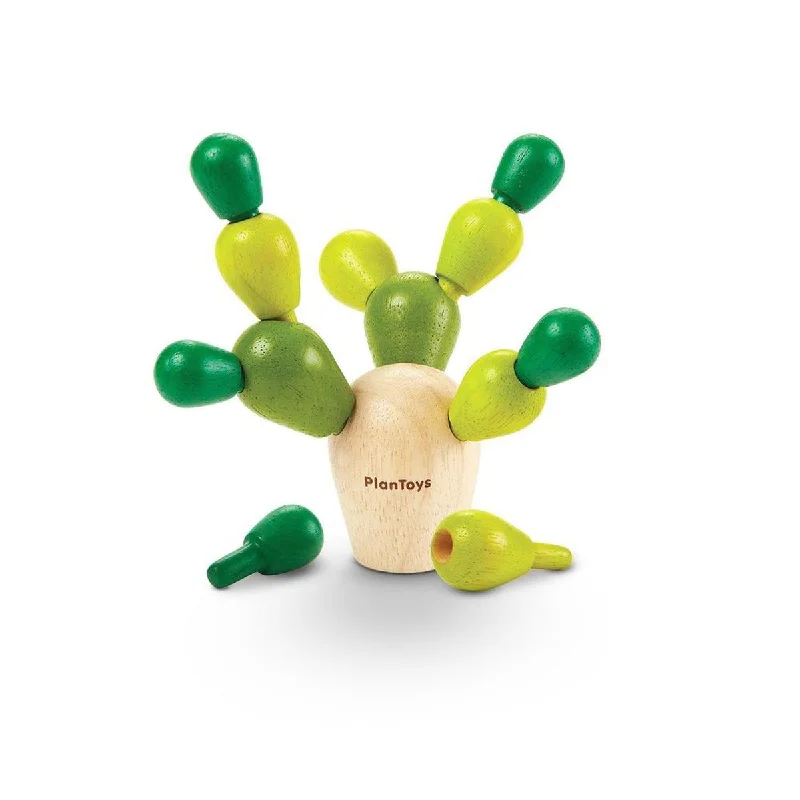 eco-friendly and sustainably made wooden toys                   Plan Toys mini balancing cactus