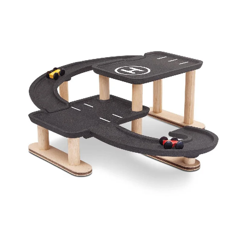 engaging wooden toys                   Plan Toys race and play parking garage