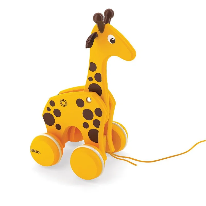 sturdy construction wooden toys                   pull-along giraffe