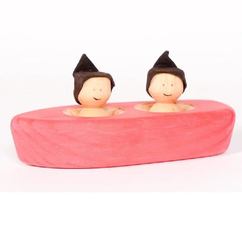 colorful wooden toys for toddlers             Canadian wooden dinghy - red