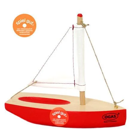 safe wooden toys for babies              ogas red wooden sailboat