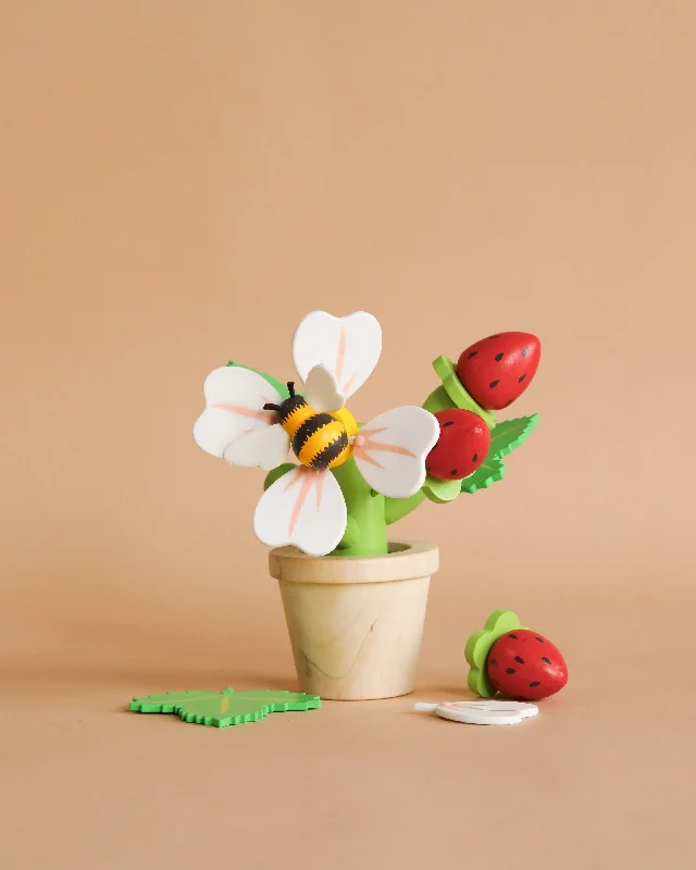 handcrafted wooden toys                  Strawberry Flower Pot