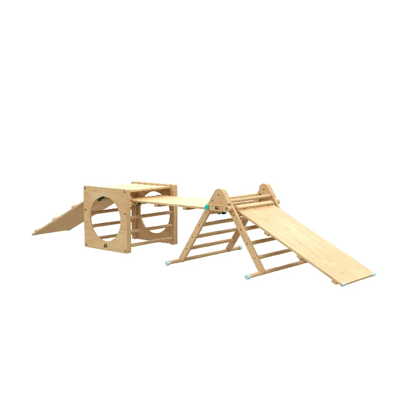 detailed and intricate wooden toys                   TP Active-Tots Pikler Style Climbing Triangle, Cube & Three Slides - FSC® certified