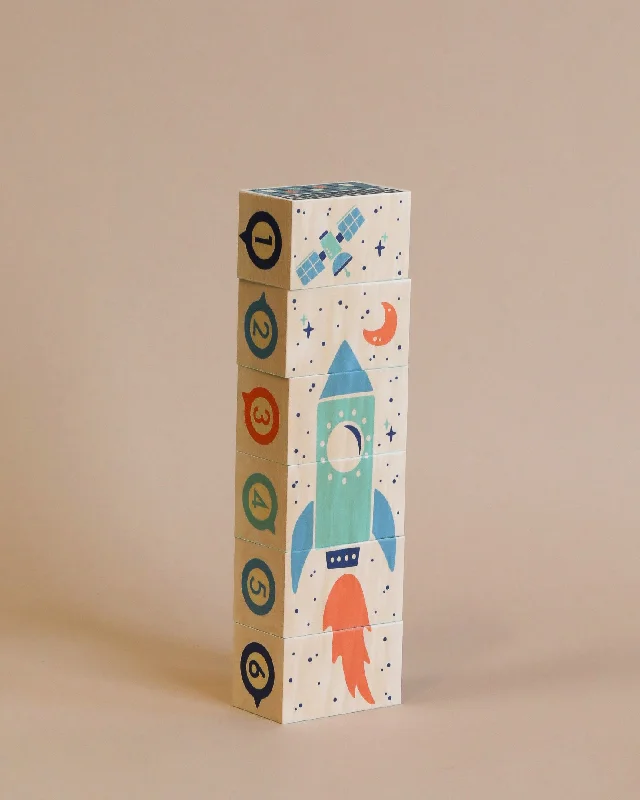 vibrant and colorful wooden toys for toddlers                   Uncle Goose Environments Space Blocks