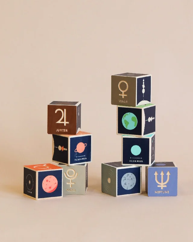 beautifully detailed wooden toys                  Uncle Goose Planet Blocks
